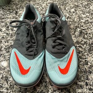 Nike Gray and Blue Athletic Shoes with Sporty Design